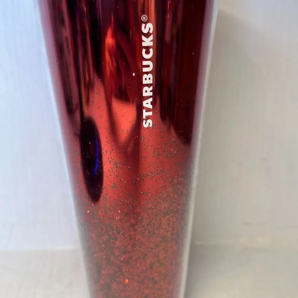 Starbucks 2019 Holiday Season MIRROR‎ GLITTER RED COLD CUP 24oz